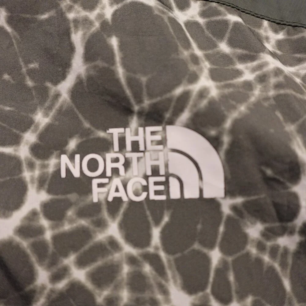 The North Face WindWall Full-Zip Hooded Jacket Men’s Medium Green‎ Gray Abstract